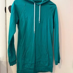 American Apparel Green Raglan Long Sleeve Hoodie Dress